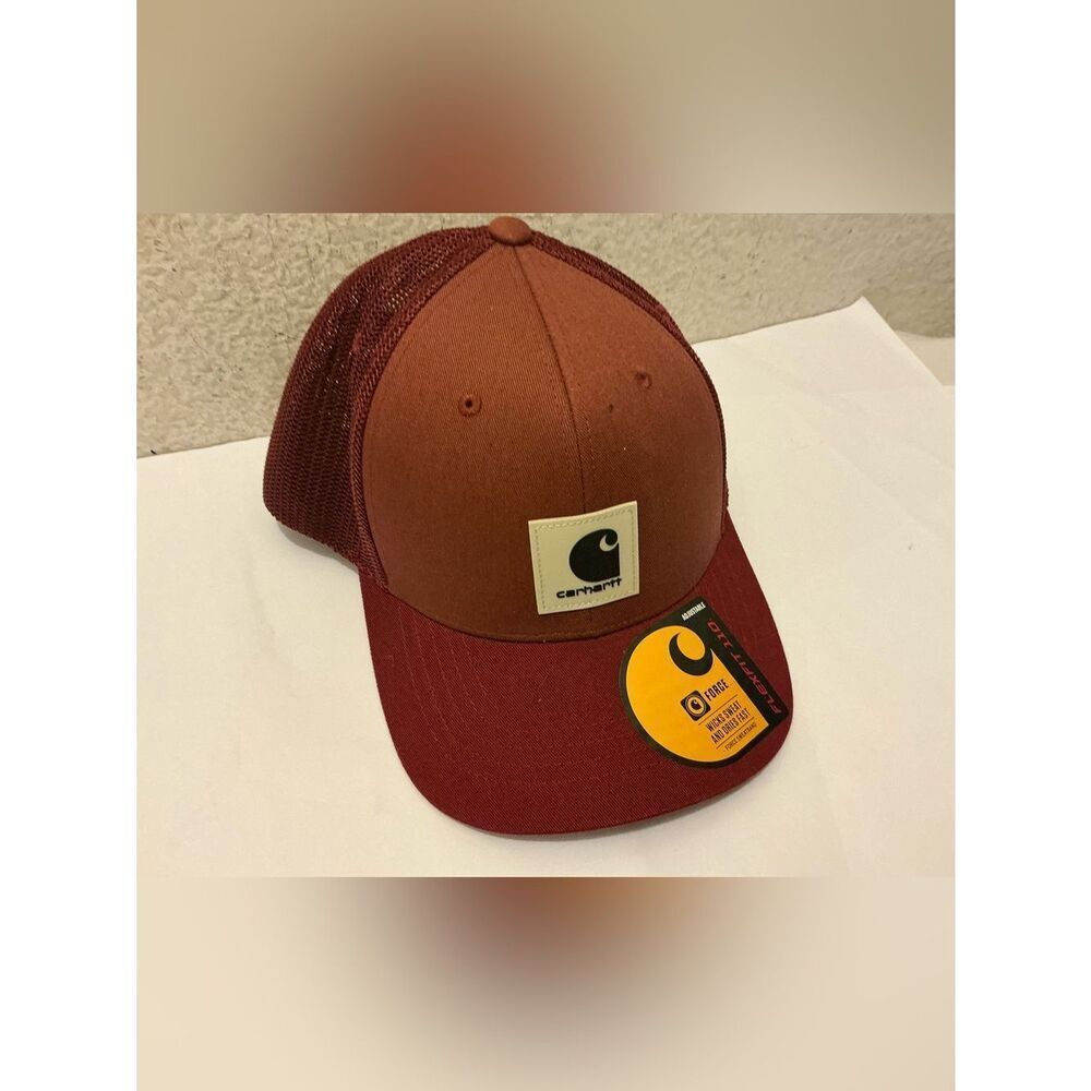 NWT Carhartt Maroon and Brown Mesh Trucker Cap